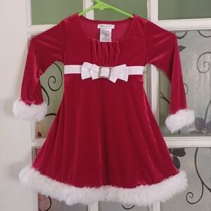 Christmas dress girls size 3 red velvet dress